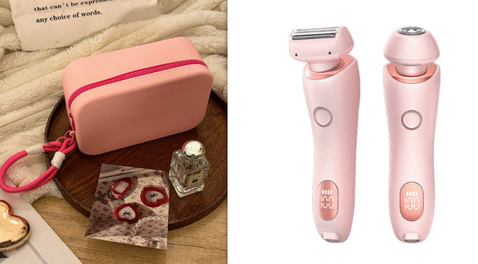 C* 2 In 1 Hair Removal Epilator USB Rechargeable Trimmer Women Body Razor Face Leg Armpit Bikini Hand Pubic Shaver Hair Remover