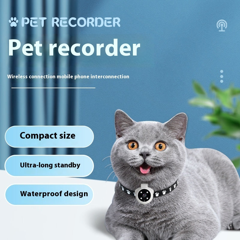 C* Pets Recorder Pet Tracker Collar Dogs And Cats Viewing Angle Motion Recording Camera Action Camera With Video Records Cat Collars Camera Sport Pet Products