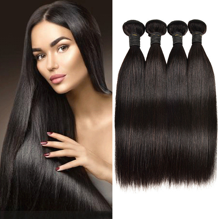 A* European And American Wigs, Real Hair Weaves, Natural Color, Smooth Hair Weaves