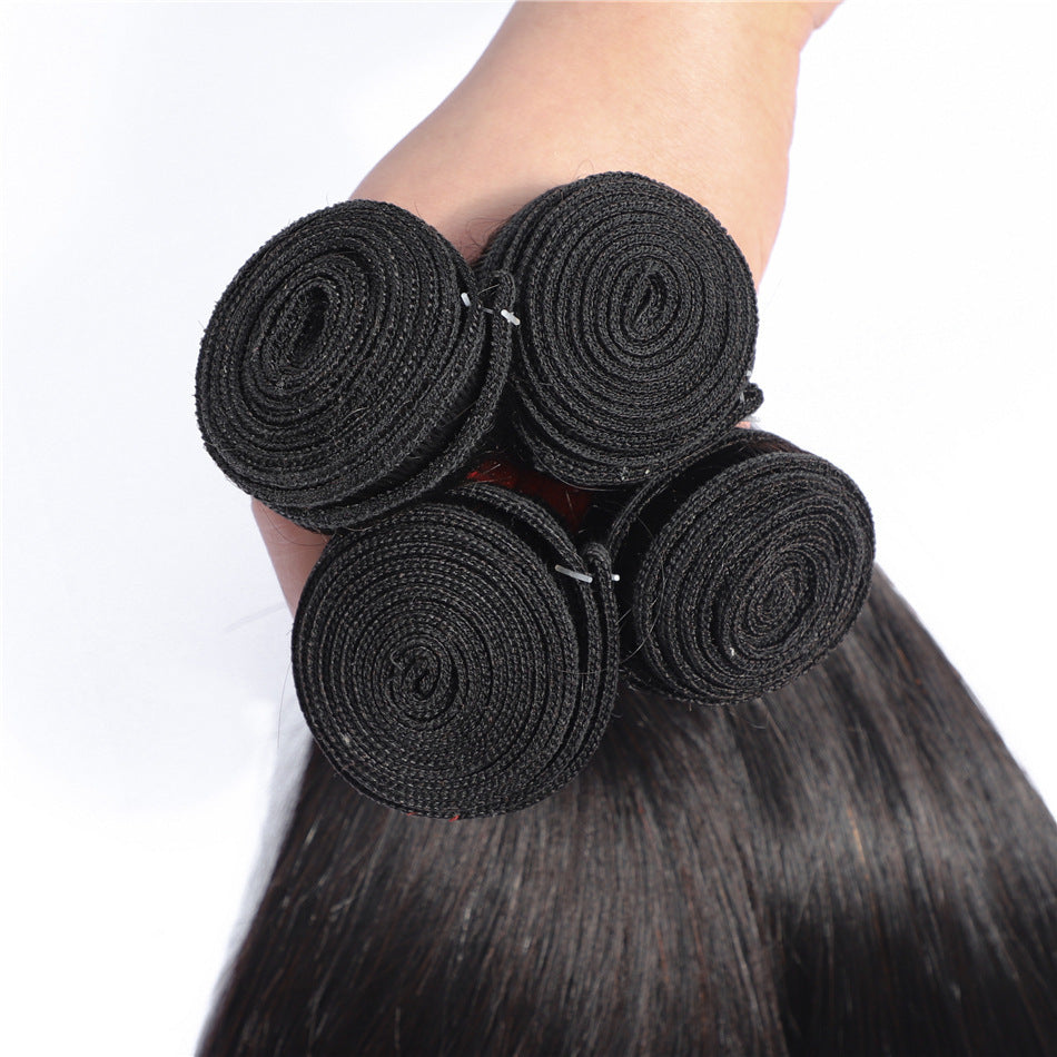 A* European And American Wigs, Real Hair Weaves, Natural Color, Smooth Hair Weaves