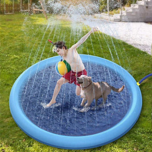 C* Non-Slip Splash Pad For Kids And Pet Dog Pool Summer Outdoor Water Toys Fun Backyard Fountain Play Mat