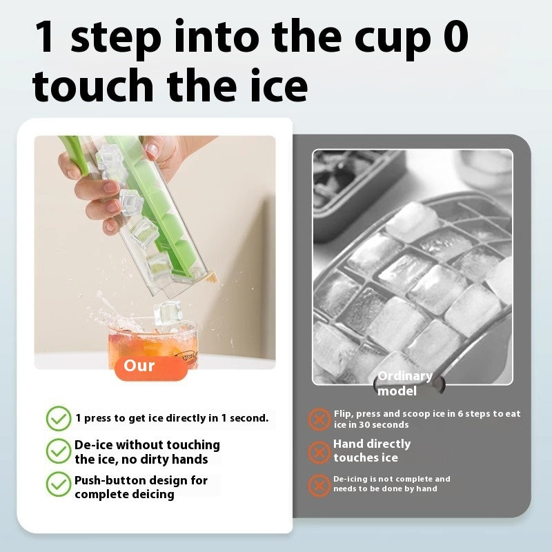 C* Ice Cube Mold Household Ice Maker Food Grade Press Ice Tray Ice Cube Maker Ice Tray Mold With Storage Box Kitchen Gadget