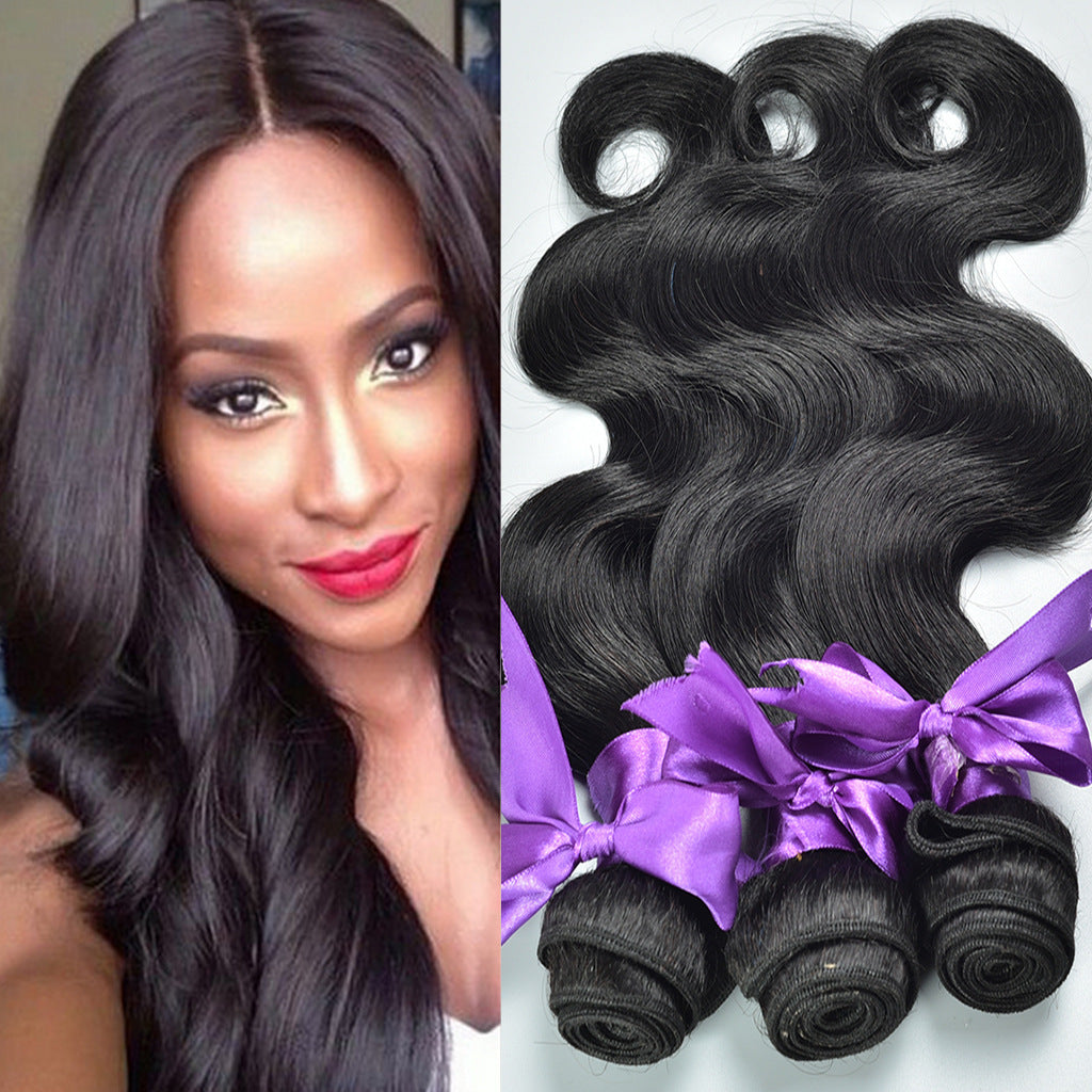 A* Real hair wig, hair styling hair extension, body wave human hair weaves