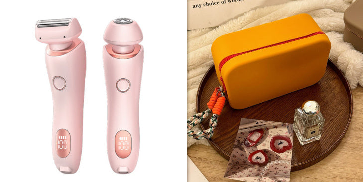 C* 2 In 1 Hair Removal Epilator USB Rechargeable Trimmer Women Body Razor Face Leg Armpit Bikini Hand Pubic Shaver Hair Remover