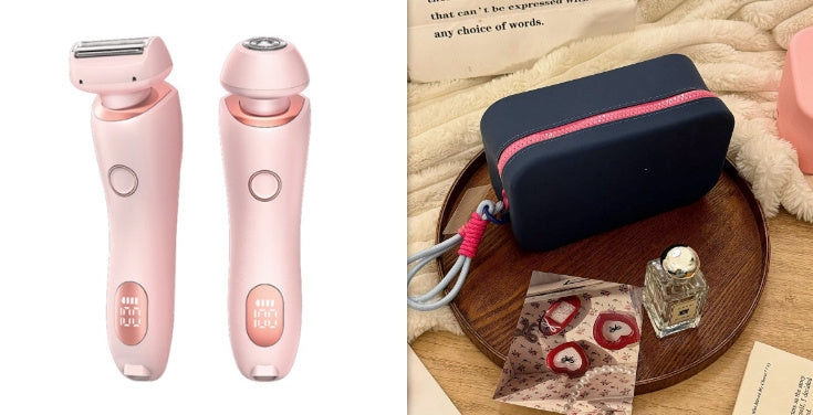 C* 2 In 1 Hair Removal Epilator USB Rechargeable Trimmer Women Body Razor Face Leg Armpit Bikini Hand Pubic Shaver Hair Remover