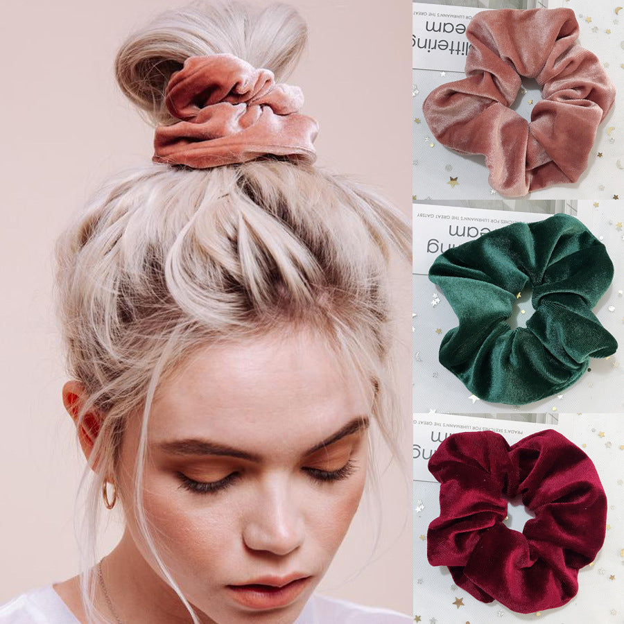 A* Flannel Hair Tie Hair Rope Amazon Velvet Fashion Ponytail Hair Accessories