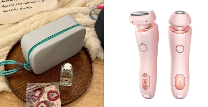 C* 2 In 1 Hair Removal Epilator USB Rechargeable Trimmer Women Body Razor Face Leg Armpit Bikini Hand Pubic Shaver Hair Remover