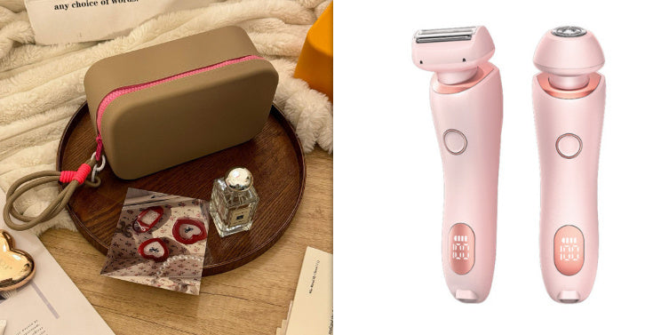 C* 2 In 1 Hair Removal Epilator USB Rechargeable Trimmer Women Body Razor Face Leg Armpit Bikini Hand Pubic Shaver Hair Remover