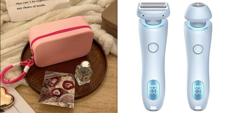 C* 2 In 1 Hair Removal Epilator USB Rechargeable Trimmer Women Body Razor Face Leg Armpit Bikini Hand Pubic Shaver Hair Remover