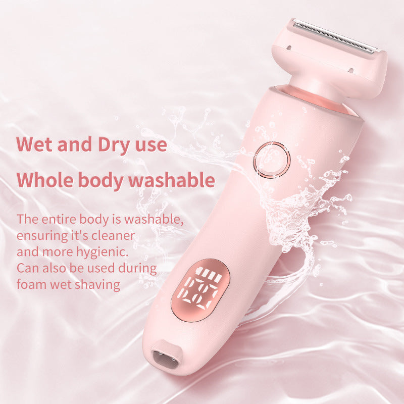 C* 2 In 1 Hair Removal Epilator USB Rechargeable Trimmer Women Body Razor Face Leg Armpit Bikini Hand Pubic Shaver Hair Remover