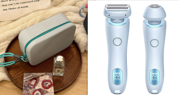 C* 2 In 1 Hair Removal Epilator USB Rechargeable Trimmer Women Body Razor Face Leg Armpit Bikini Hand Pubic Shaver Hair Remover